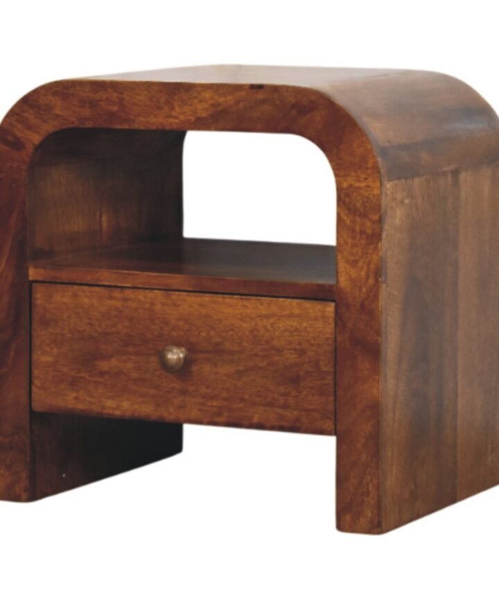 Darcy Chestnut Nightstand with Drawer and open shelf