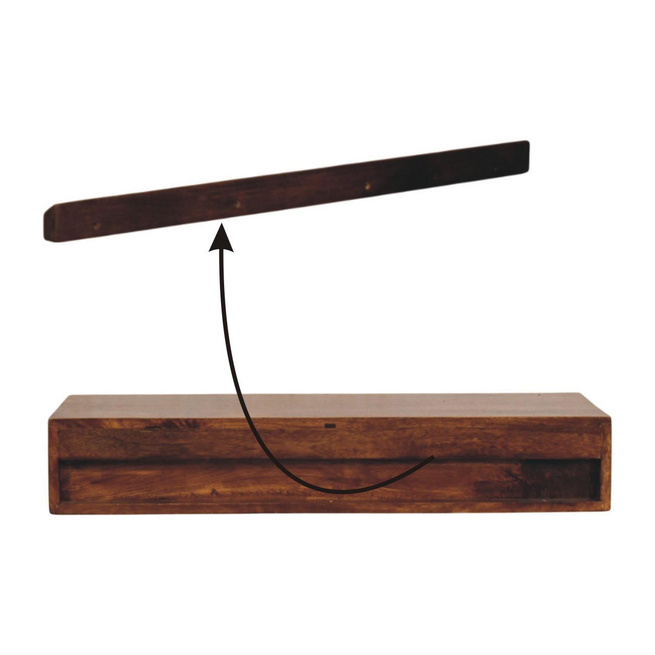 Lunar 2 Drawer Chestnut Wall Mounted Console - Image 9