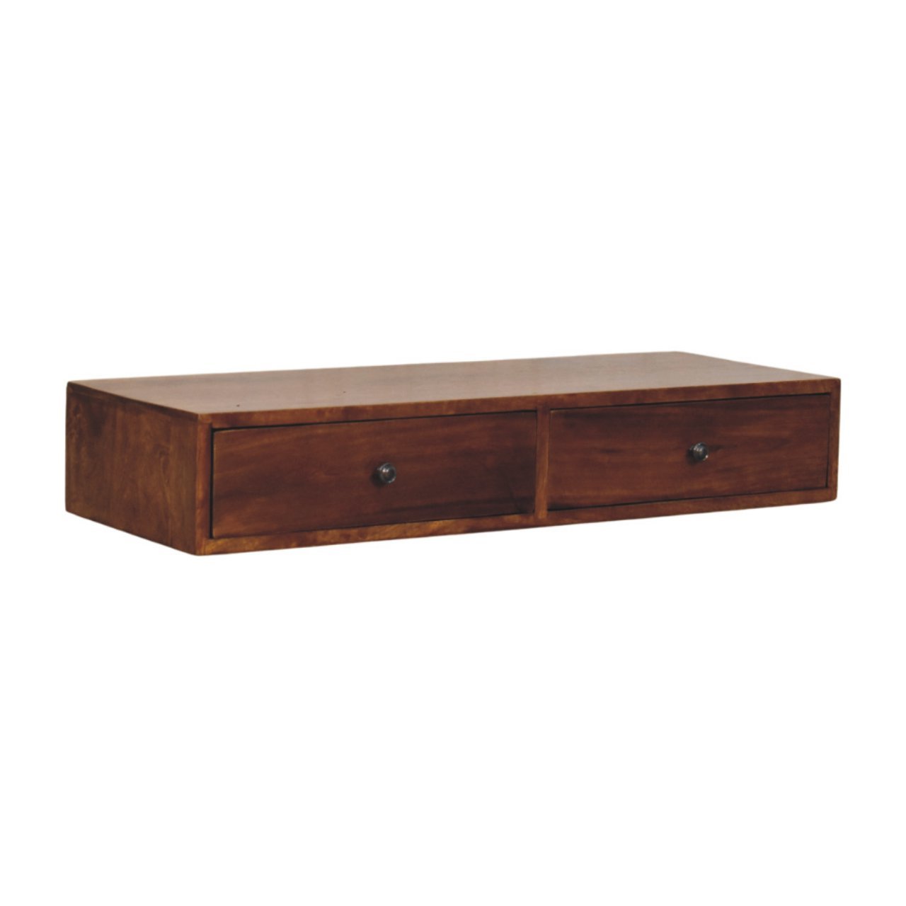 Lunar 2 Drawer Chestnut Wall Mounted Console - Image 2