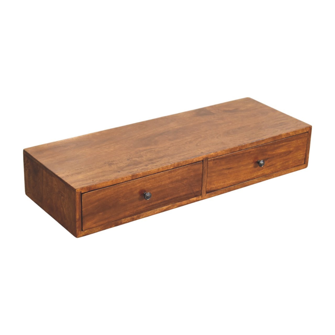 Lunar 2 Drawer Chestnut Wall Mounted Console - Image 3