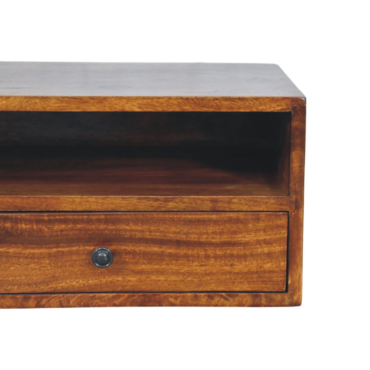 Lunar 2 Drawer Chestnut Wall Mounted Media Unit - Image 3