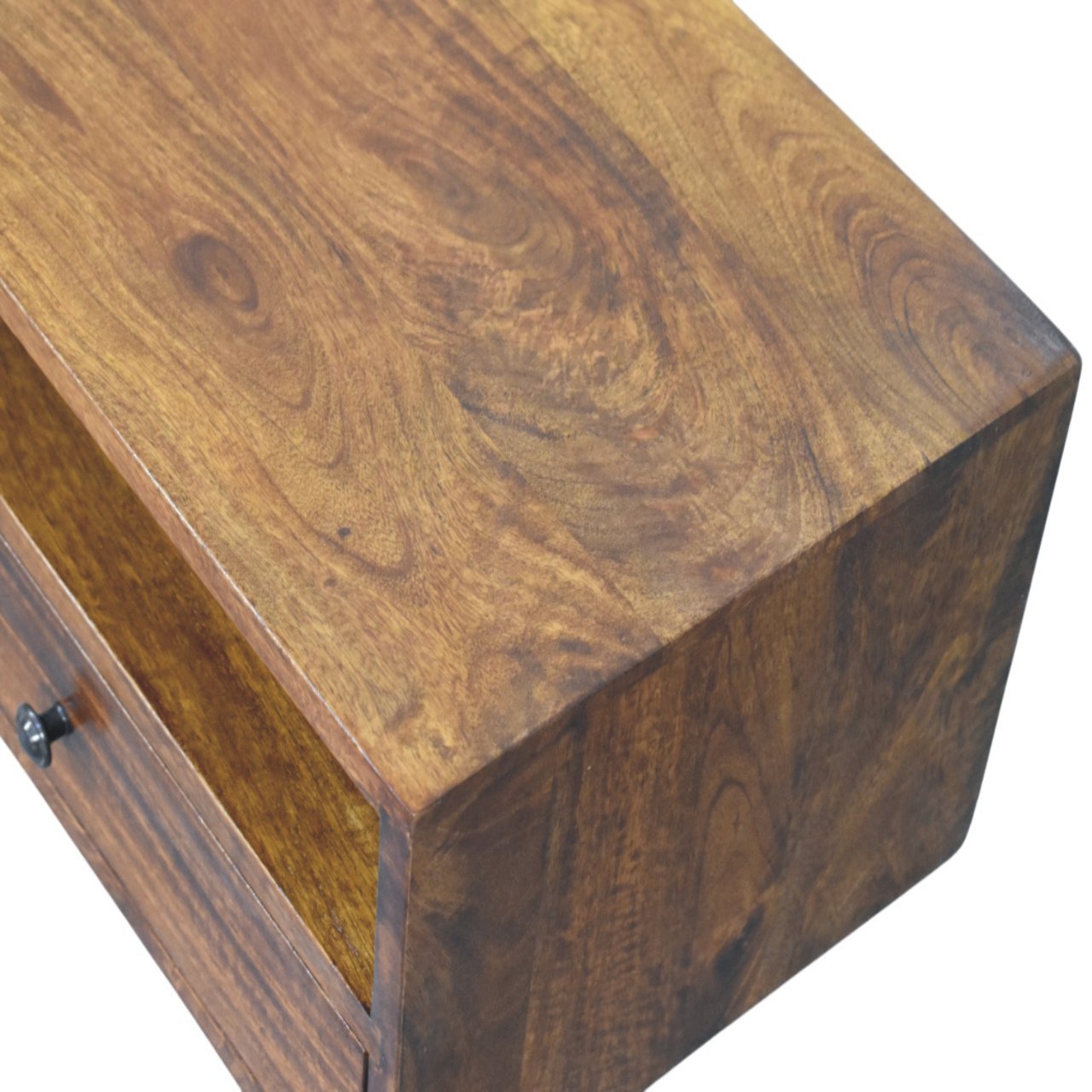 Lunar 2 Drawer Chestnut Wall Mounted Media Unit - Image 5