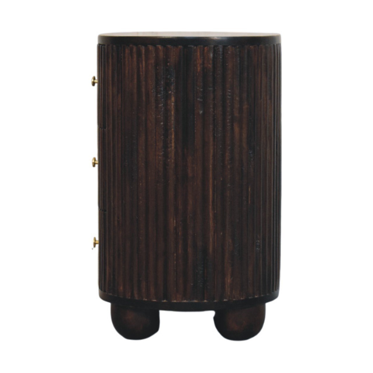 Curved Fluted 3-Drawer Bedside - Image 7
