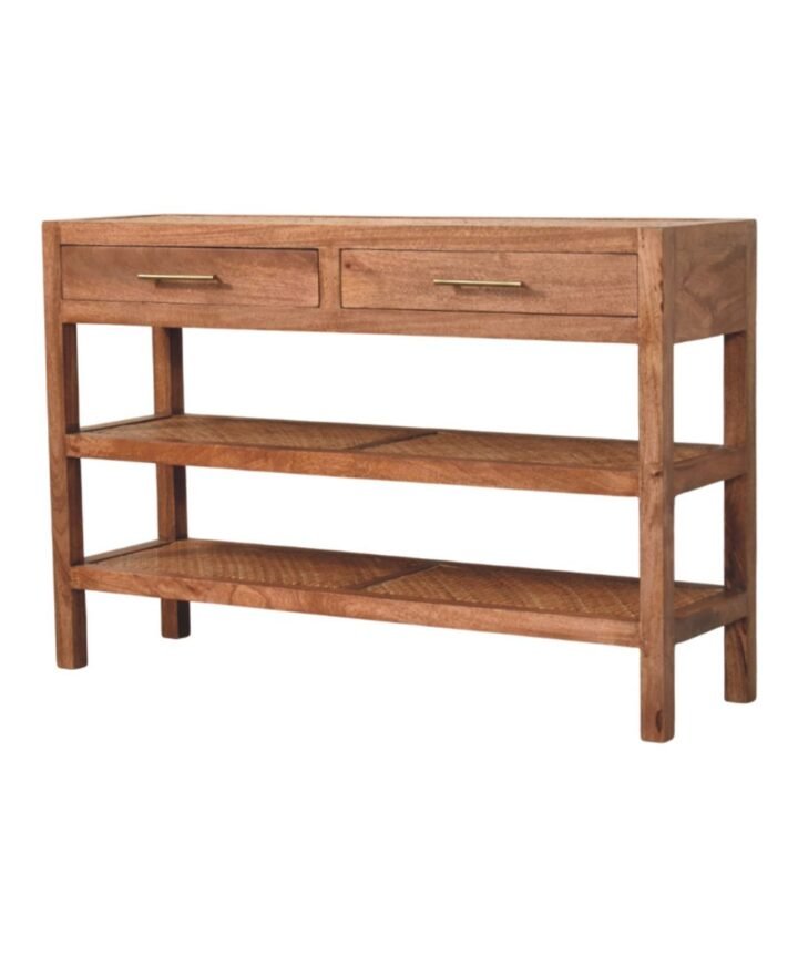 Saffron Rattan Console
