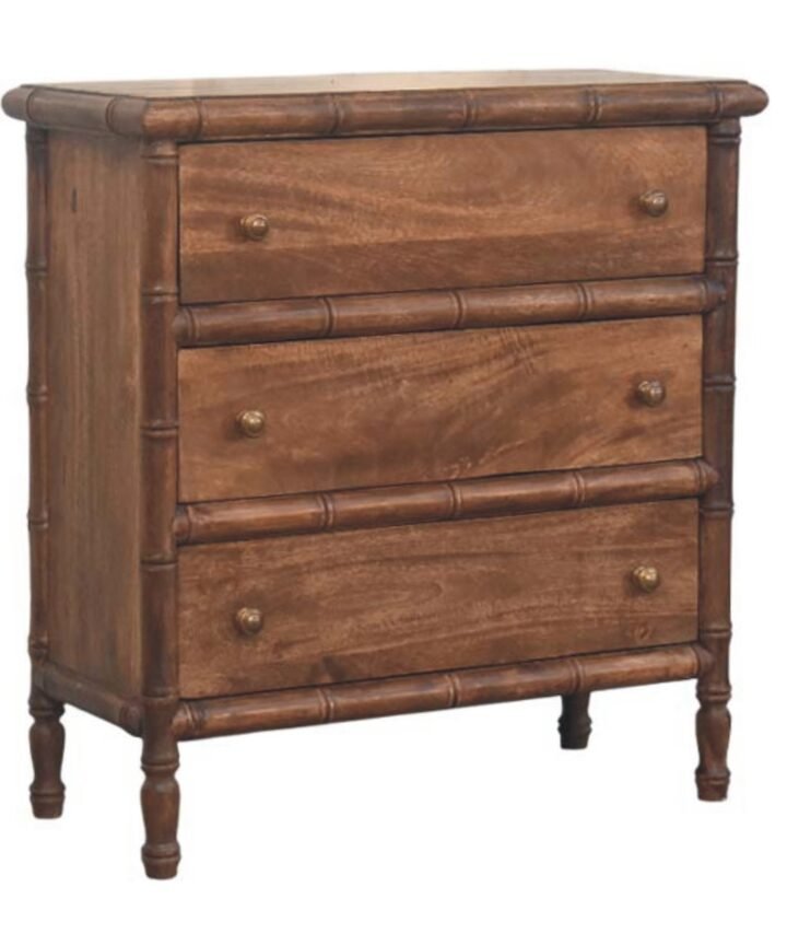 Bamboo Carved 3-Drawer Chest