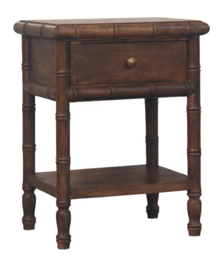 Bamboo Carved Bedside Table