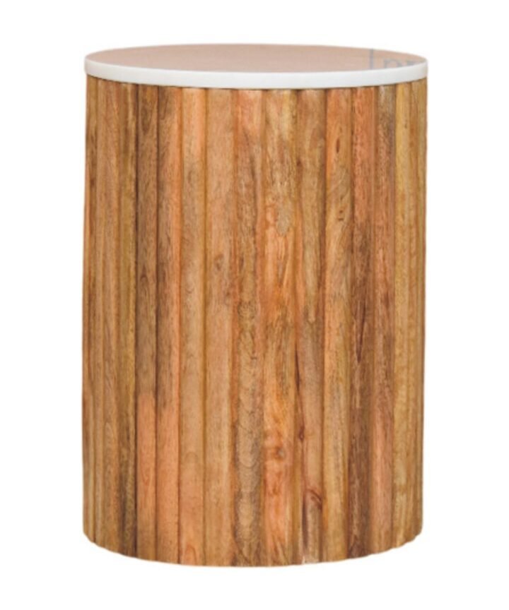 Fluted Marble Side Table