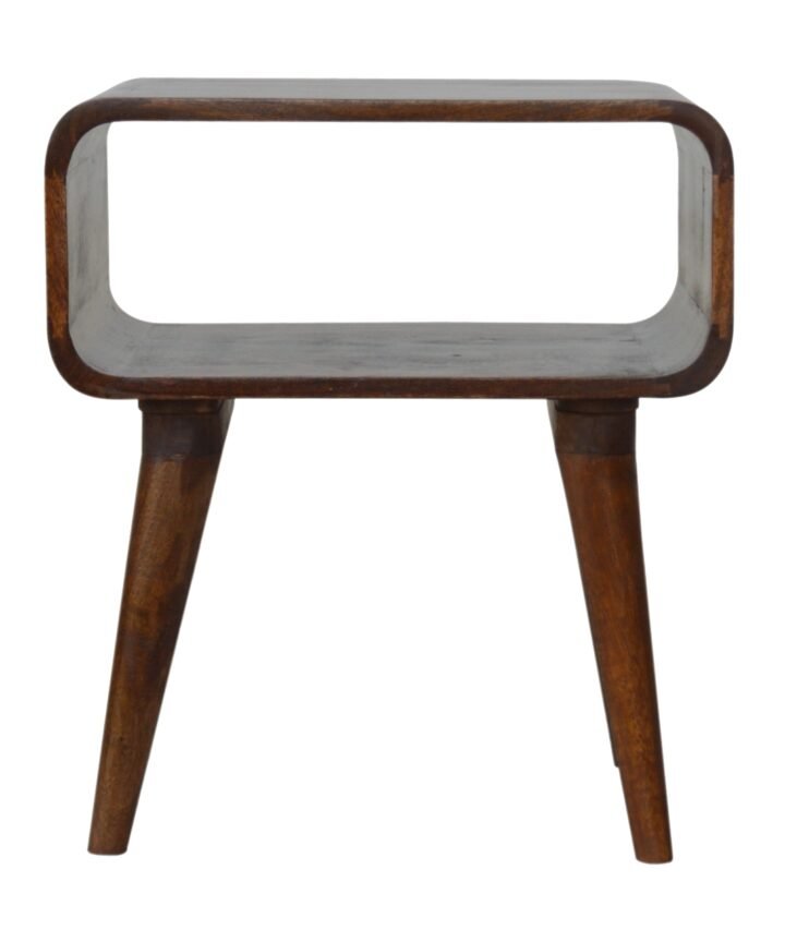 Curved Open Chestnut Bedside