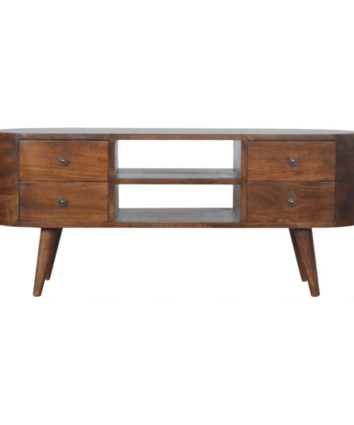 Chestnut Rounded Entertainment Unit
