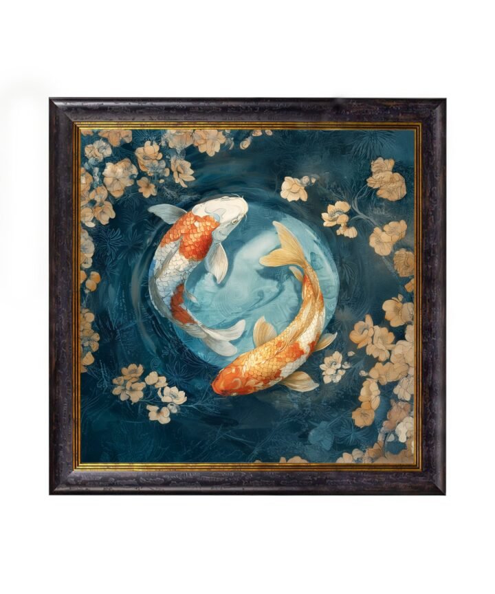Japanese Koi Carp Dawn -  Oxford Square Frame