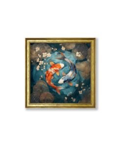 Alternative view of Japanese Koi Carp Dusk - Gold Hurstwood Square Frame