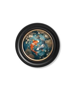 Alternative view of Japanese Koi Carp Dusk -  Oxford Round Frame