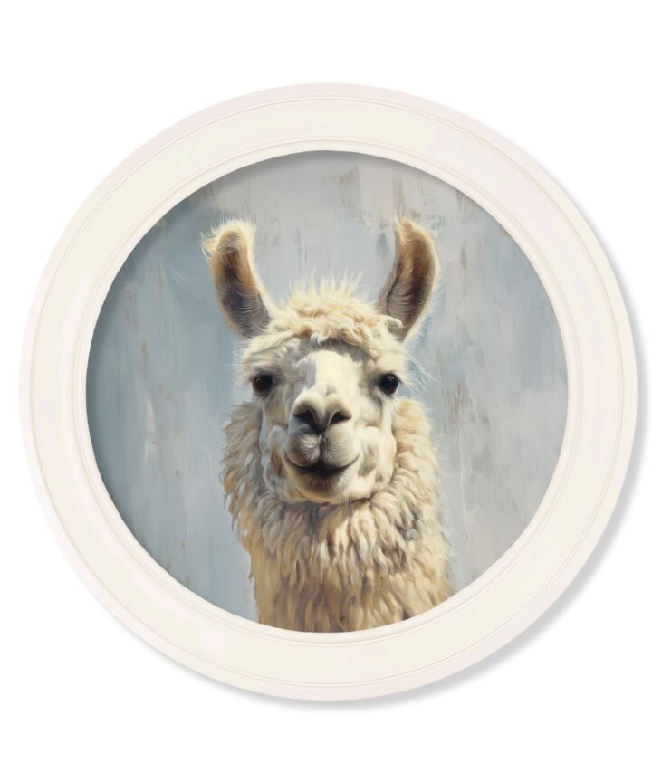 The Goofy Llama - Oxford Strong White Round Frame