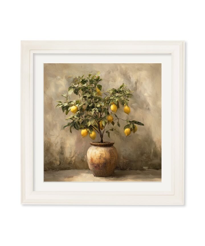 Mediterranean Lemon Tree - Cream Hurstwood Square Frame