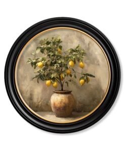 Mediterranean Lemon Tree - Oxford Round Frame