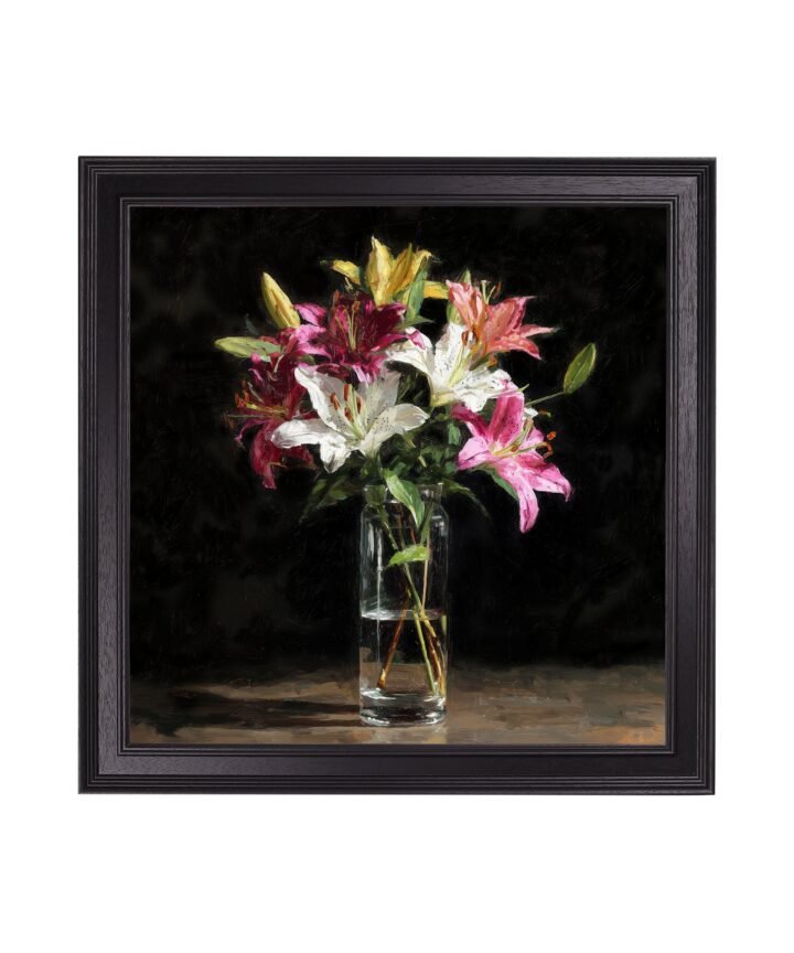 Lilies After Dark - Black Hurstwood Square Frame