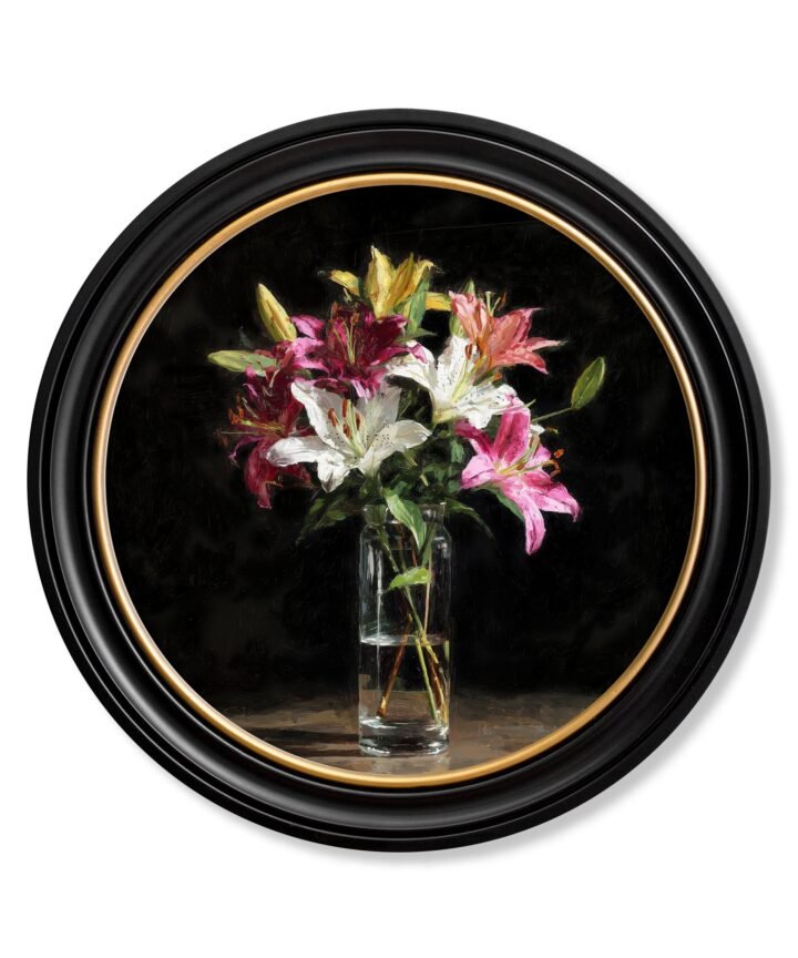 Lilies After Dark - Oxford Round Frame