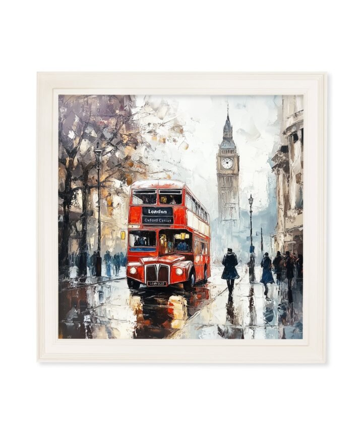 London Bus - Cream Hurstwood Square Frame