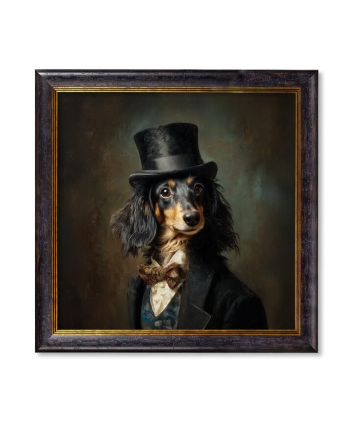 Sir Sausageworth - Gentleman Dachshund Oxford Square Frame