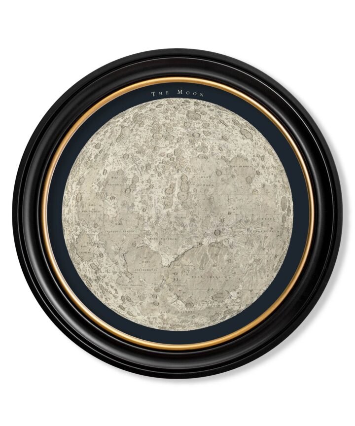 c.1800's Map of the Moon - Round