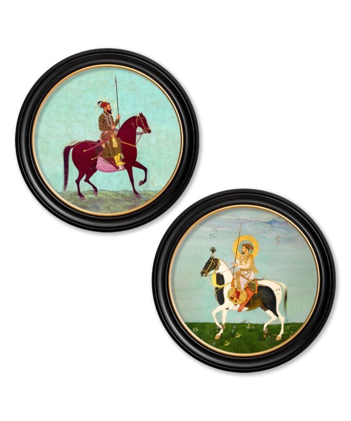 Mughals - Horsemen - Round Frames