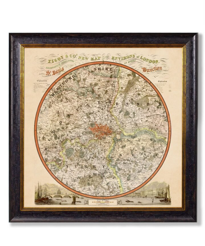 c.1839 Pigot & Co. New Map of the Environs London