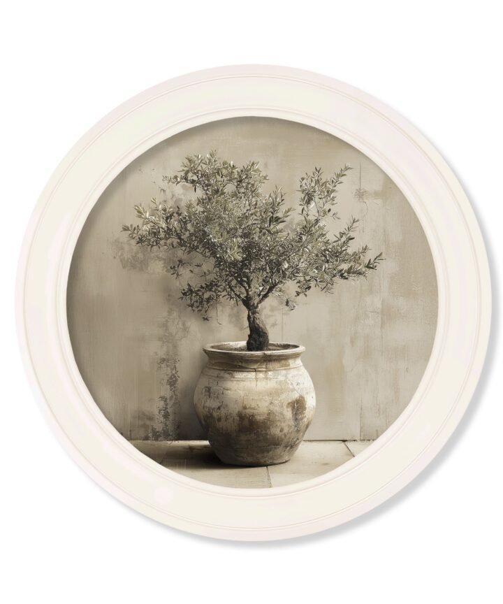 The Olive Tree - Oxford Strong White Round Frame