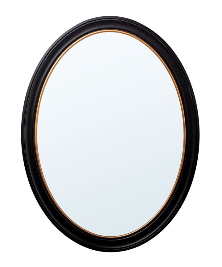 Oval Mirror - Black and Gold