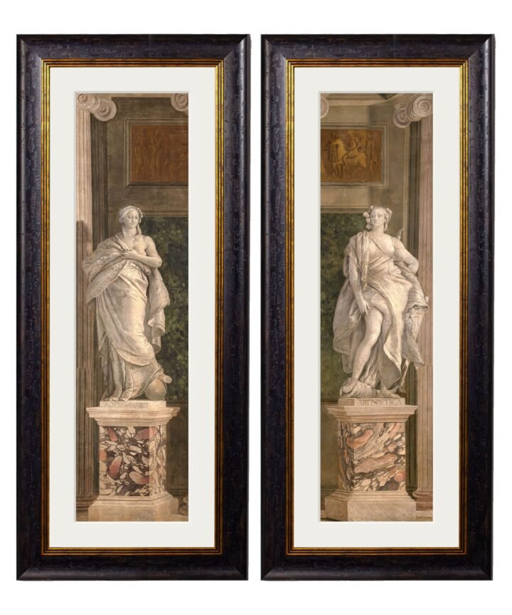 c.1760 Allegorical Figures Representing Grammar and Arithmetic