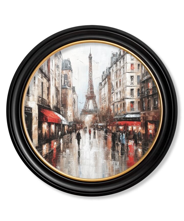 Paris Eiffel Tower - Oxford Round Frame