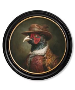 Baron Von Beak - Huntsman Pheasant Oxford Round Frame