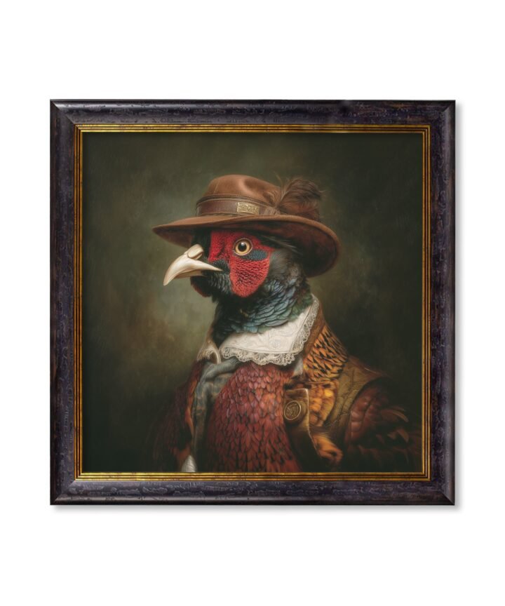 Baron Von Beak - Huntsman Pheasant Oxford Square Frame