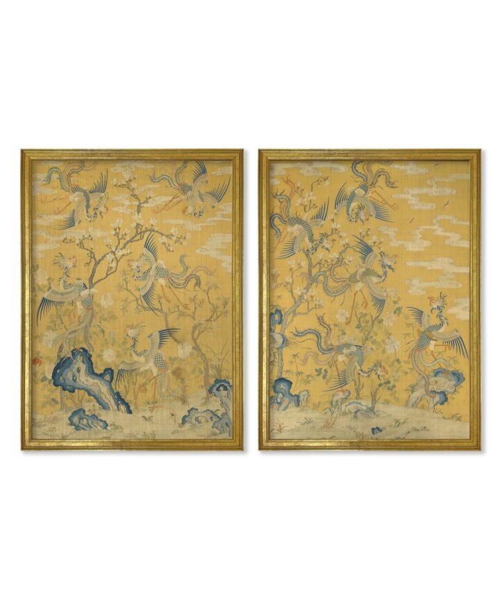 Phoenixes in a Garden Set of 2