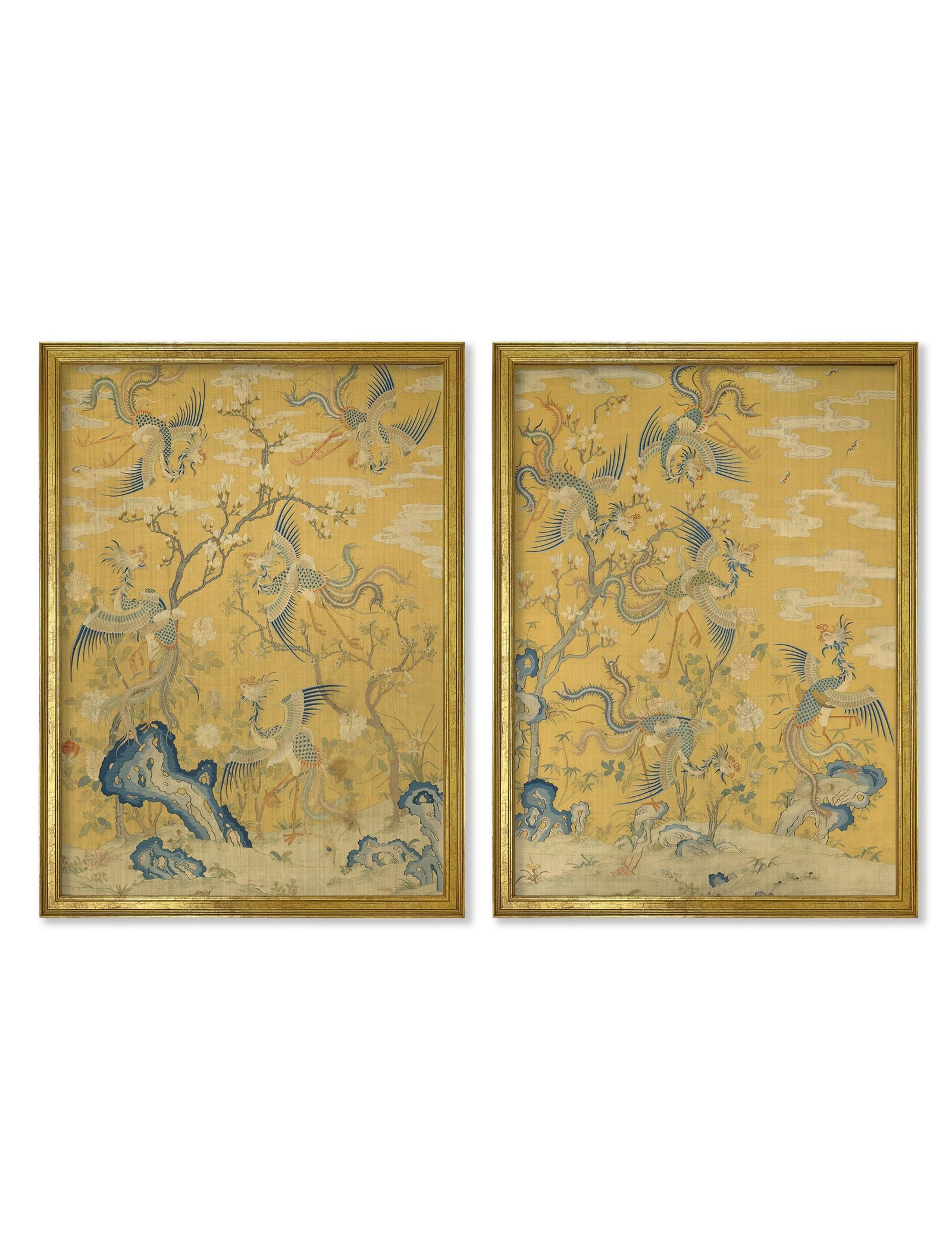 Phoenixes in a Garden Set of 2