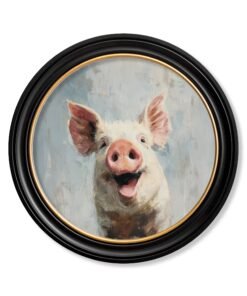 The Giggly Pig - Oxford Round Frame