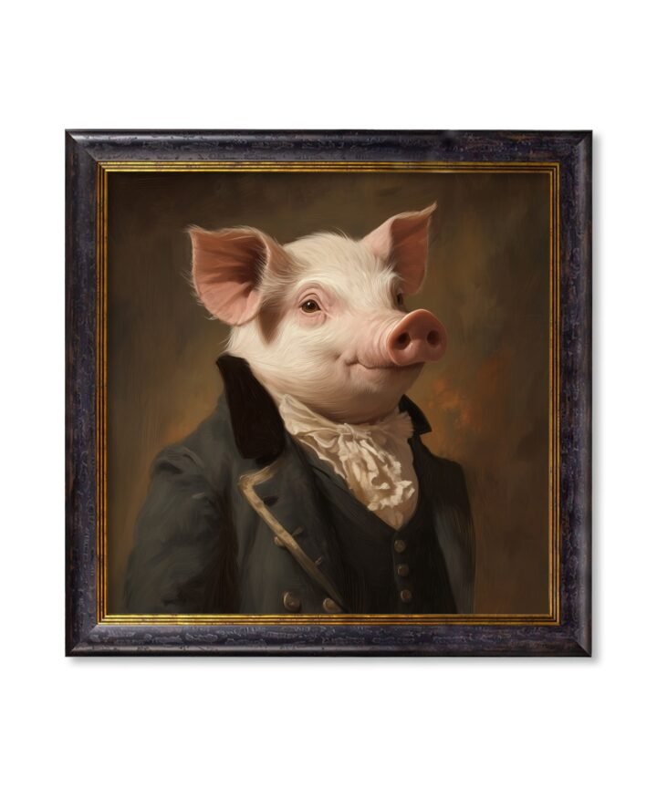 Duke of Truffleton - Gentleman Pig Oxford Square Frame