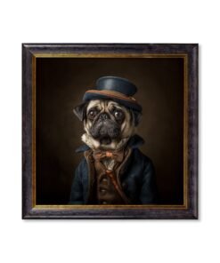 Sir Puggington - Gentleman Pug Oxford Square Frame