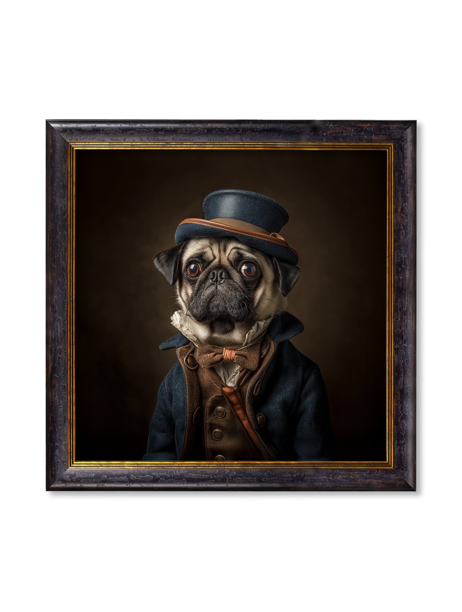 Sir Puggington - Gentleman Pug Oxford Square Frame