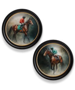 The Irish Racehorses - Oxford Round Frame