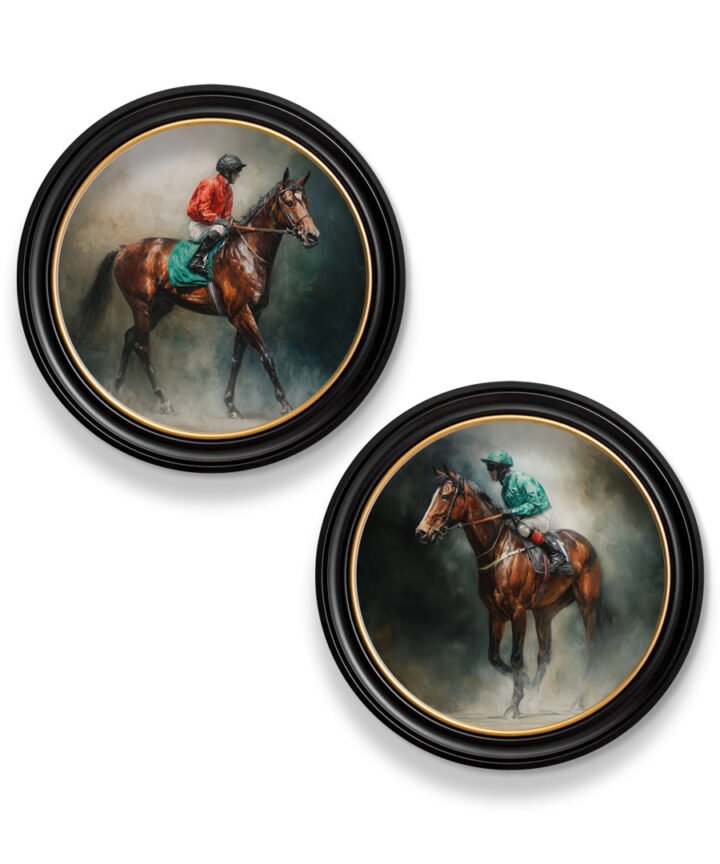 The Irish Racehorses - Oxford Round Frame