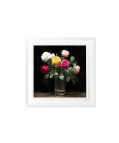 Alternative view of Roses After Dark - White Hurstwood Square Frame
