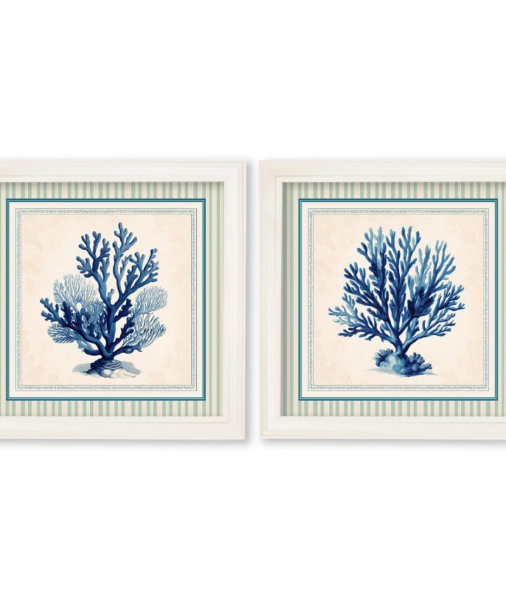 Blue Sea Coral - Cream Hurstwood Square Frame
