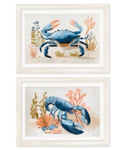 Pastel Shoreline Lobster & Crab - Cream Hurstwood Frame