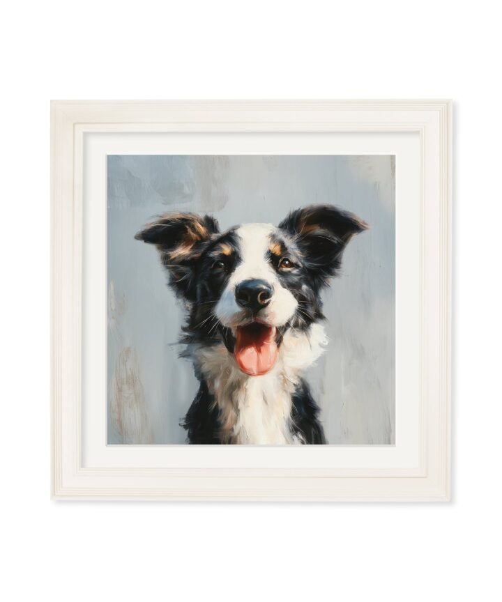 The Smiley Sheepdog - Cream Hurstwood Square Frame