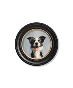 Alternative view of The Smiley Sheepdog - Oxford Round Frame