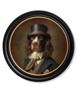 Duke Springly - Gentleman Springer Spaniel Oxford Round Frame