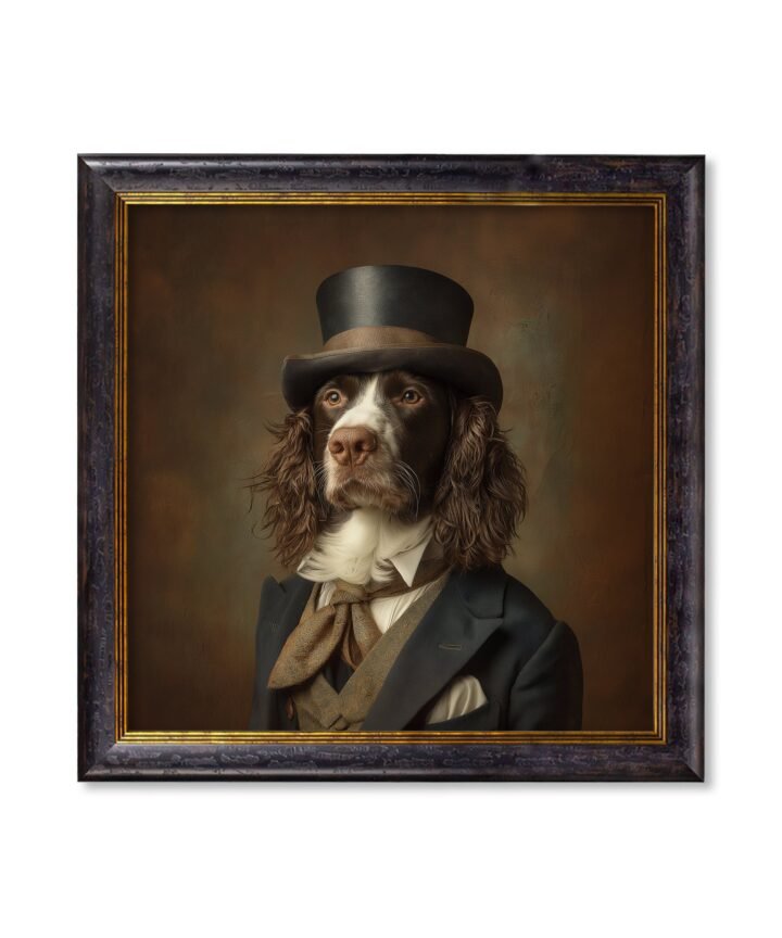 Duke Springly - Gentleman Springer Spaniel Oxford Square Frame