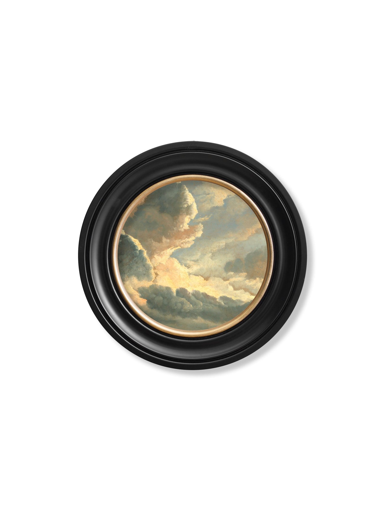 c1700's Study of Clouds by Simon Denis - Round Frame - Image 2