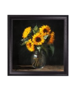 Sunflowers After Dark - Black Hurstwood Square Frame
