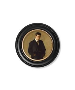 Alternative view of c.1900 The Thinker - Thomas Eakins - Round Frame
